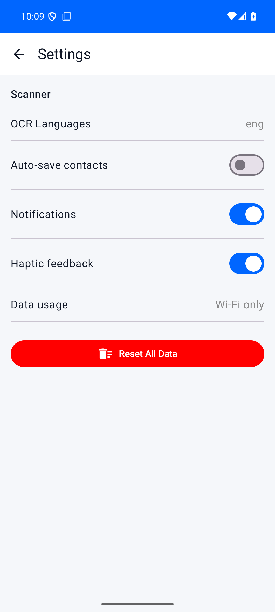 CardSnap Settings